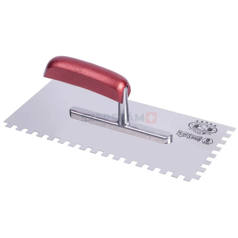 OLEJNIK glettelő fogazott INOX E10 130x280mm Profi