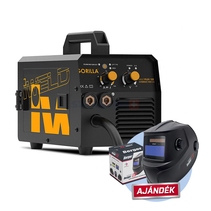 IWELD Gorilla Multiflux 153 SYNERGIC Nogas hegesztő inverter MIG 50A-140A (80MLTFLUX153)
