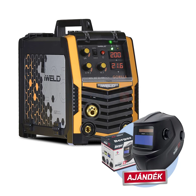 IWELD GORILLA POCKETMIG 205 SILVERBACK hegesztő inverter. 80POCMIG205