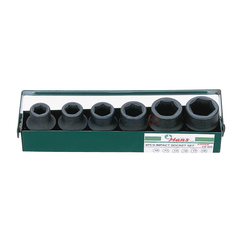 HANS 1/2" gépi dugókulcsfej készlet 6r. 10-19mm CrMo 84606M