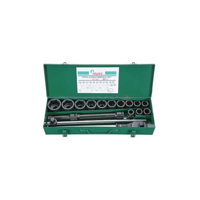 HANS 3/4" gépi dugókulcskészlet 17r. 19-50mm CrMo 6617M8