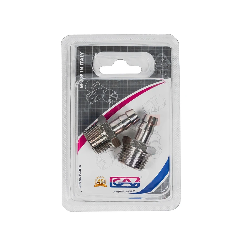 GAV tömlővéges csatlakozó, külső menetes d10mm-1/2˝ 1233/7 bliszter (2db)