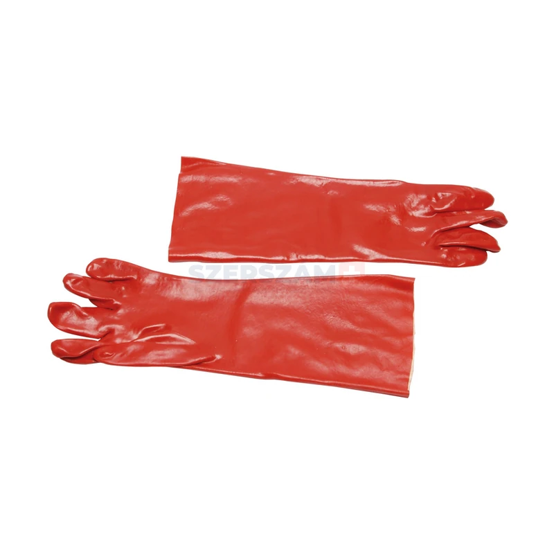 EP munkavédelmi mártott pvc kesztyű sav/lúg/olajálló, bordó 36cm 10-es No.3636