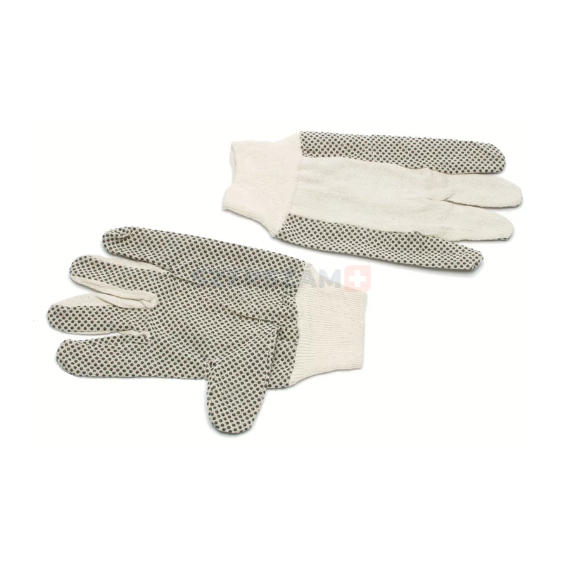 Vászon kesztyű fekete PVC pöttyökkel  8011