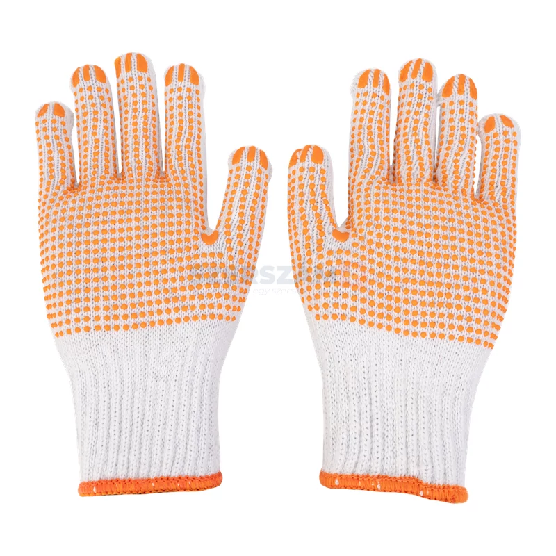 KENDO kötött pamutkesztyű 1 oldalon pettyezett 9"/L No.76132