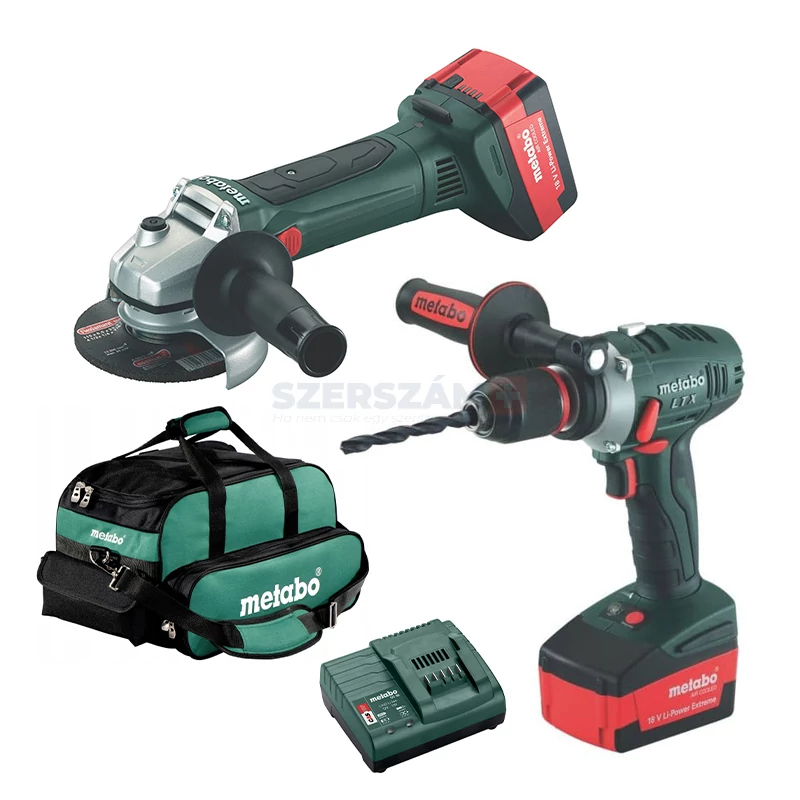 METABO BS 18 LTX Impuls akkus fúró-csavarozó + W 18 LTX 125 sarokcsiszoló 2x3,0 Ah 685017000