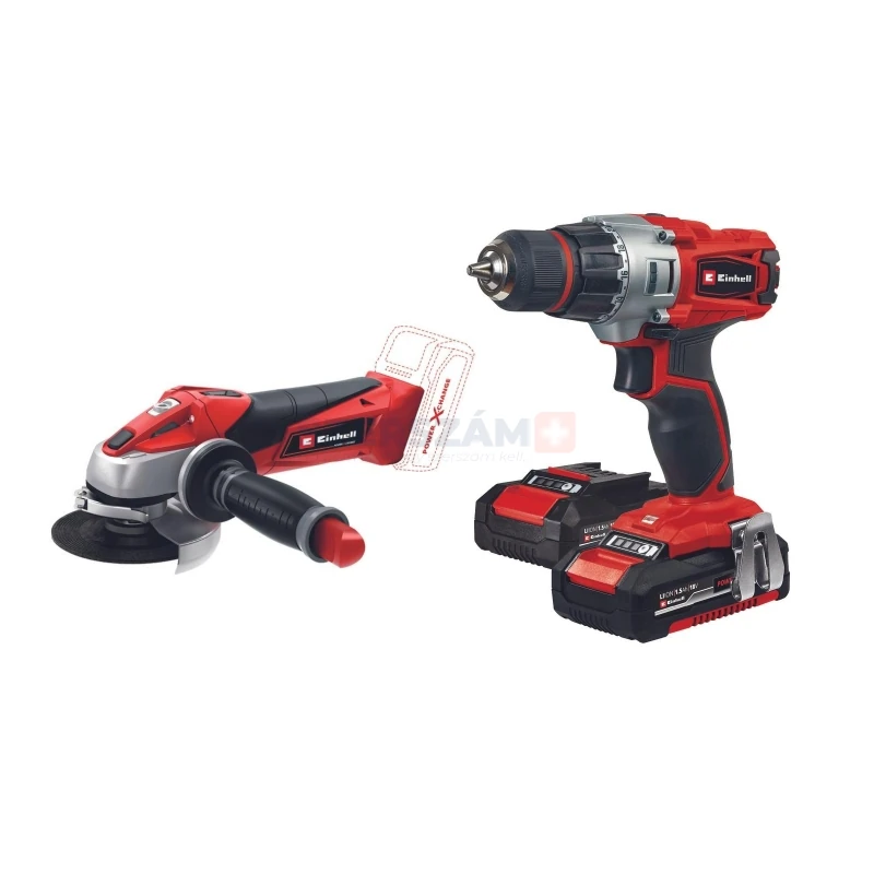 EINHELL TE-CD 18/2 + TE-AG 18/2 Li 2x1,5Ah akkus szett