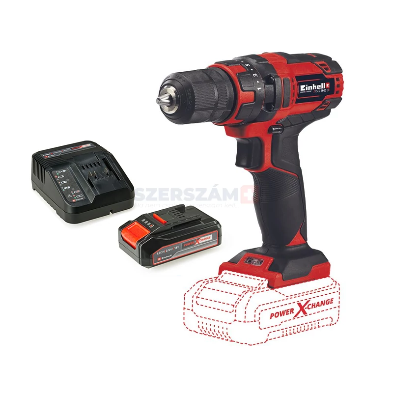 EINHELL TC-CD 18/35 Li akkus fúró-csavarozó töltő+akku 2,5Ah