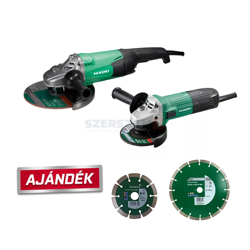 HIKOKI KG23SA-YBZ sarokcsiszoló szett G23ST + G13STA +Ajándék 2db gyémántkorong