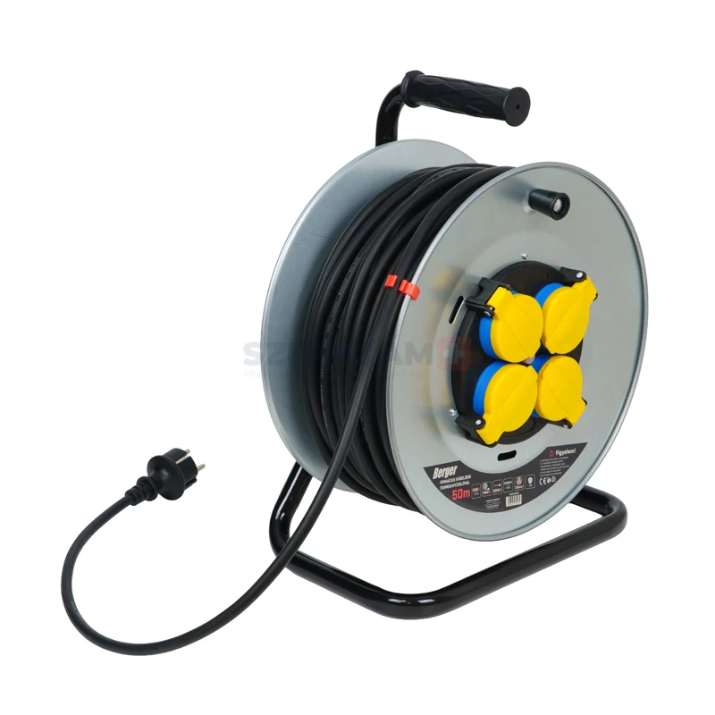 BERGER kábeldob fém, gumi szig. kábellel 50m 3x1,5 230V IP44
