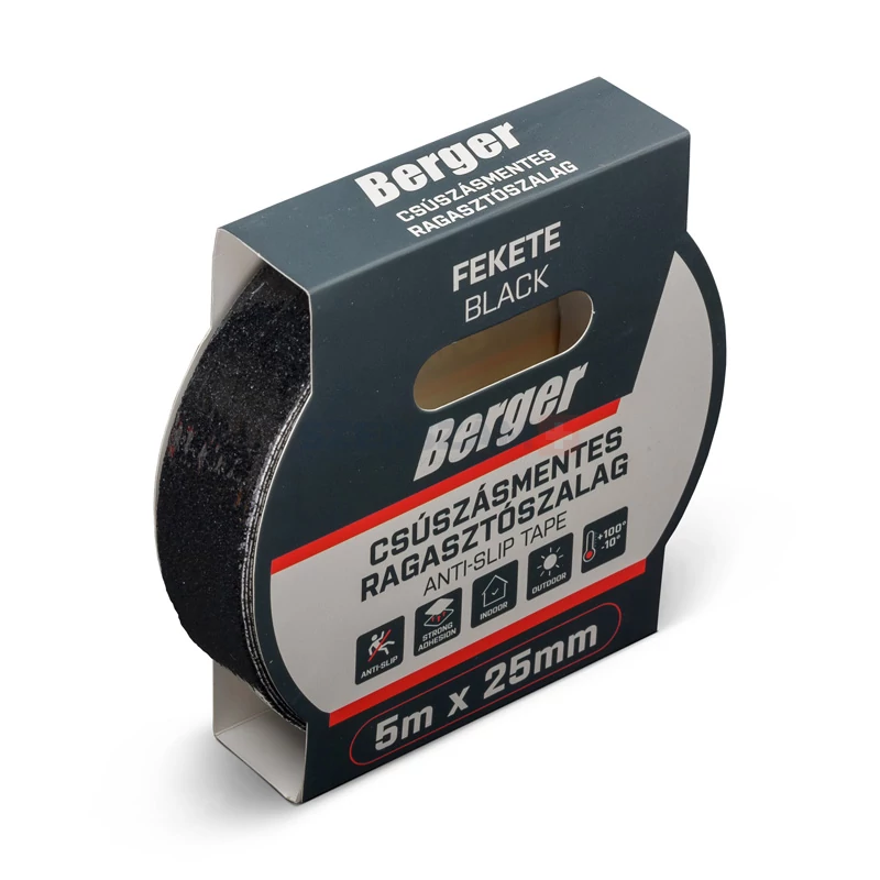 BERGER csúszásmentes ragasztószalag 5mx25mm/0,8mm fekete