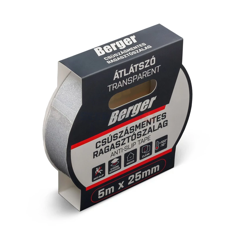 BERGER csúszásmentes ragasztószalag, beltéri 5mx25mm átlátszó