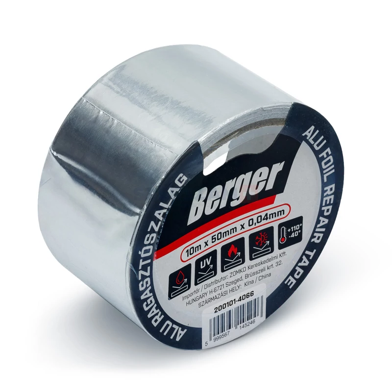 BERGER hőtükrös alu ragasztószalag 10mx50mm/0,04mm