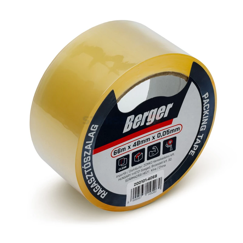 BERGER csomagoló ragasztószalag 66mx48mm/0,048mm átlátszó