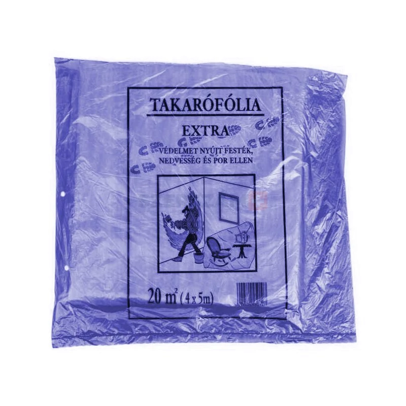 LZ takarófólia lépésálló extra vastag PE 20m2 (4x5m) 20mikron szürke