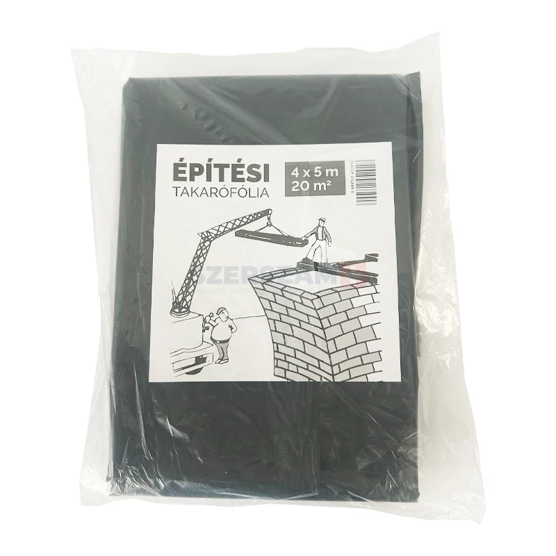 LZ építési takarófólia létrázható extra vastag PE 20m2 (4x5m) 75mikron fekete